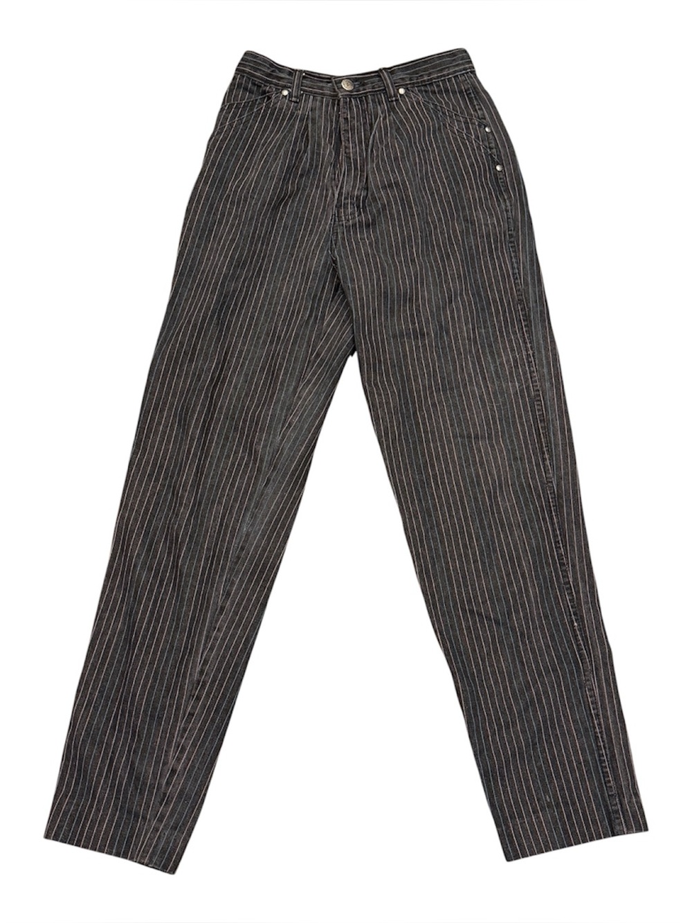 Vintage Sergio Valente Jeans Womens S XS Pinstripe High Rise Mom Jeans 80s USA